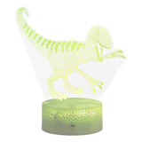 Lámpara De Cama 3d Illusion Con Forma De Dinosaurio, Luz Noc
