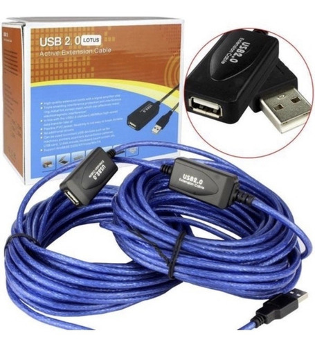 Cabo Extensor Usb 2.0 5 Metros Com Filtro 5m Extensão 1 Mach