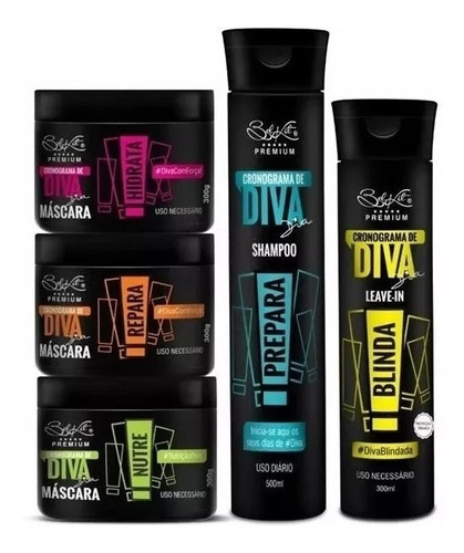 5 Kit Cronograma Capilar De Diva 5 Produtos Belkit