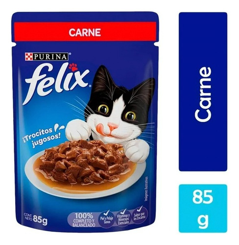 Purina Alimento Para Gato Felix Carne 85 Gr.