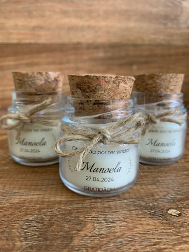 17 Mini Velas Personalizadas - 40gr Lembrancinha