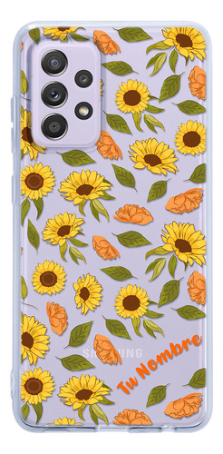 Funda Para Galaxy Para Mujer Girasoles Personalizada Nombre