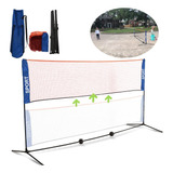 Set (red Y Postes) De Voleibol Bádminton Playa Ajustable 5m