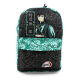 Mochila Negra Muichiro Tokito Demon Slayer Anime Backpack