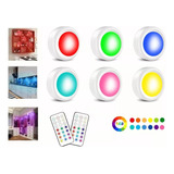 Focos Led Luz De Noche Luces Rgb Bateria Iluminación 6pcs