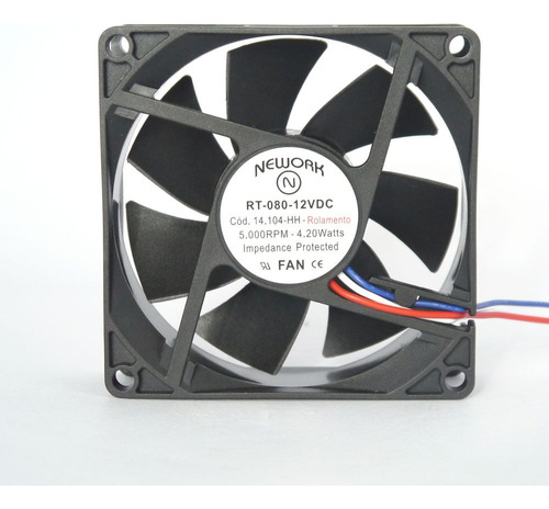 Miniventilador 80x80x25 12vdc Nework Código 14.104-hh