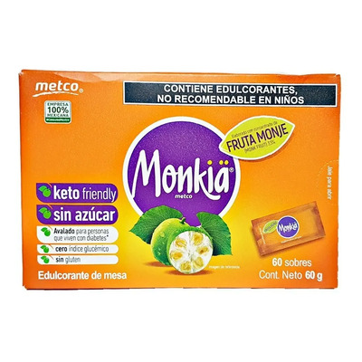 Fruta Del Monje Endulzante Keto Sin Azúcar Monkia 60 Sobres | MercadoLibre