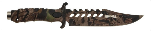 Cuchillo Tactico De Hoja Fija Camuflaje Mendoza Mc-004 Color Marrón