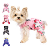 Pijamas Para Perros Con Lazo Floral, Ropa Para Perros Pequeñ