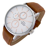 Reloj Montreal Mu718 Hombre Sumergible 30mts Cuero Sintetico