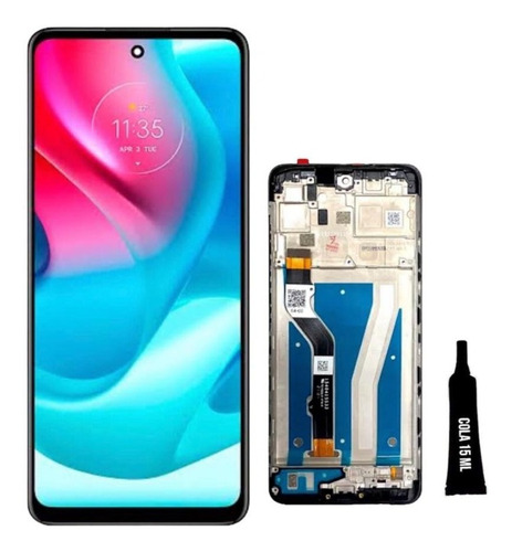 Tela Display Frontal P/ Moto G60 Xt2135-1 Oled C/aro + Cola