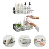 Kit 2 Suporte Adesivo Porta Shampoo Organizador Cozinha Banh