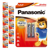 24 Pilhas Alcalinas Aaa 3a Panasonic 12 Cart