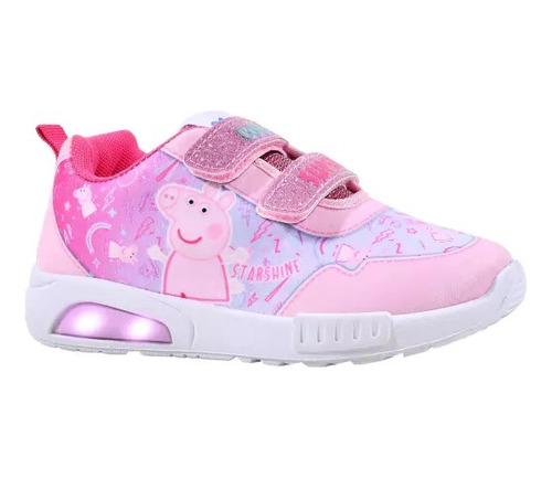 Zapatillas Footy Peppa Pig Rosa Con Luces Niños Fty Calzados