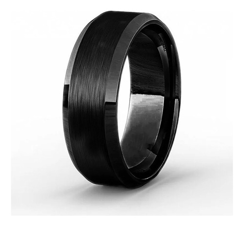 Anillo Acero Negro Hombre Simil Titanio - Acero Quirúrgico