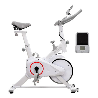 Bicicleta Spinning Fija Estática Ajustable Ejercicio Cardio Blanco | Envío gratis