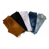 Kit Atacado 5 Short Bermudas Jeans Masculina Slim Sortidas