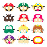 Máscaras De Super Mario Bros Fiesta De Cumpleaños