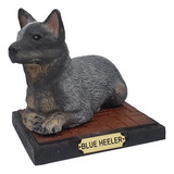 Cachorro Cão Escultura Replíca Enfeite Resina Blue Heeler