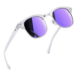 Lentes De Sol Mujer Hombre Transparente Clásico Uv400 Espejo