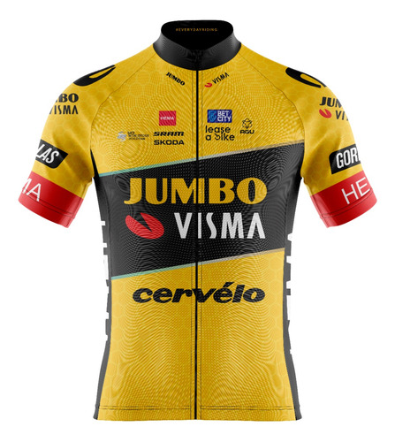 Jersey Ciclismo Ruta Mtb Jumbo Visma 2023 Manga Corta