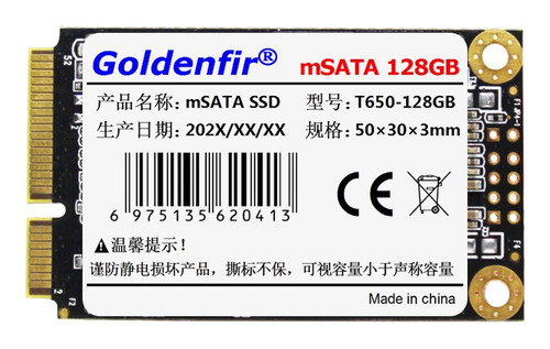 Portátil Ssd Integrado Goldenfit Sata 3.0 Msata 256 Gb