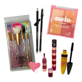 Set Maquillaje Pink 21 Ruby Rose Paleta Gloss Brochas Regalo