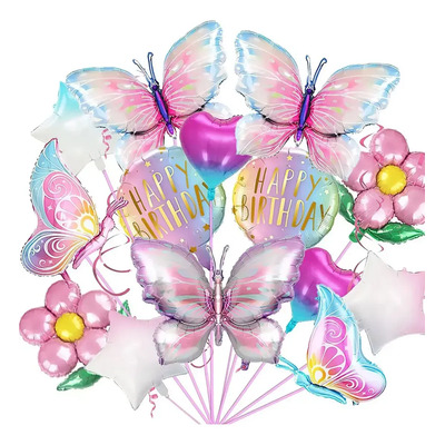 16pcs Globos Mariposa De Decorar Para Fiestas De Cumpleaños Mariposa