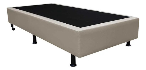 Base Box Para Cama Solteiro 88x188cm Liz Sintético Mpozenato Cor Bege