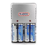 Cargador De Baterias Aa Aaa Y 9v Incluye 4 Pilas Aa Radox