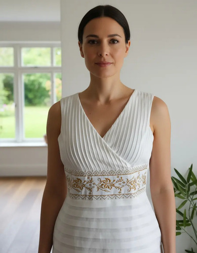 Vestido Tipico De Yucatan Kabah Lino