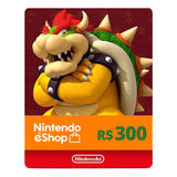 Cartão Nintendo Switch 3ds Wii U Eshop Brasil R$ 300 Reais