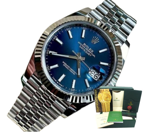 Relógio Rolex Datejust Azul 41mm Jubileu Base Eta Com Caixa