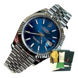 Rolex Datejust Azul 41mm Jubileu Base Eta Safira Com Caixa