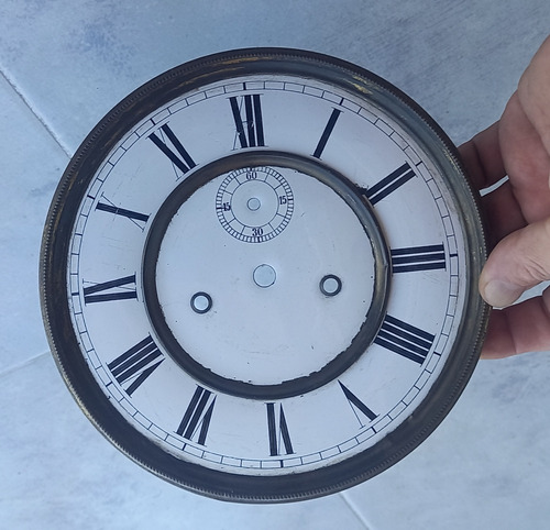 Antiguo Cuadrante De Reloj Vienes De Pesas De 18,3cm Diam.