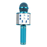 Microfono Inalambrico Karaoke Bluetooth Y Bocina Diversion Color Azul