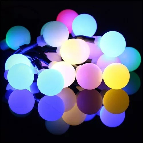 Pisca 40 Bolas Neon Led Colorido 5m 127v Decoração Natal