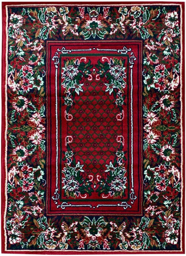 Alfombra Clasica Roja 3271 Guarda Flores 100x150cm Kreatex