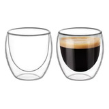 Set X2 Vasos Doble Vidrio Lisos 80ml Hudson Dwg01