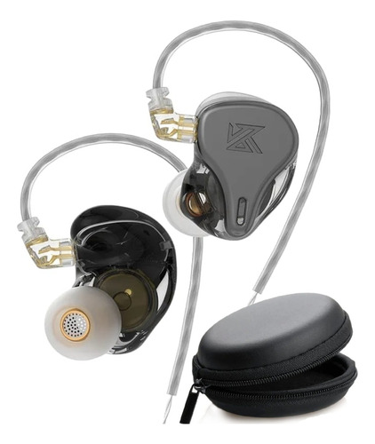 Audífonos Monitor Kz Dq6s (gris Sin Micrófono)con Estuche 