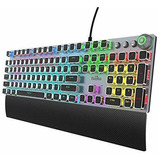  Mechanical Gaming Keyboard, Led Rainbow Gaming Backlit, 104