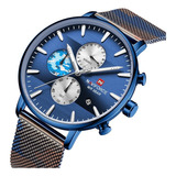 Reloj Naviforce Cronógrafo Deportivo Calend Modelo 9169 Azul