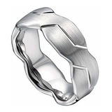 Anillo Bodas Tungsteno Negro Plata'est.