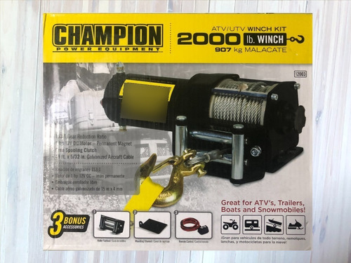 Winch Kit (malacate), Atv/ Utv 907 Kg. Marca Champion 