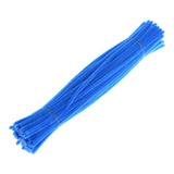 50 Hastes Chenille Limpador De Cachimbo Artesanato Azul