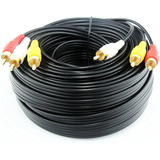 Cable De Audio/video Av 3 Rca A 3 Rca M/m | 15m, Negro