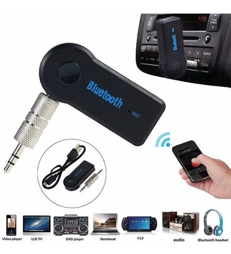 Bluetooth Receptor Manos Libres Aux 3.5 Stereo Musica Auto
