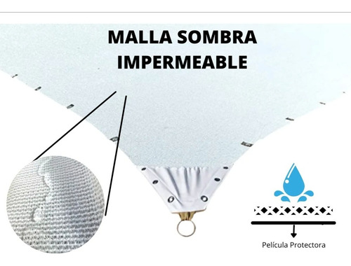 Lona Sombra Impermeable 5x7.5 M 90%  Raschel Reforzada 