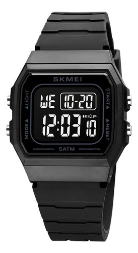 Reloj Unisex Skmei 1683 Sumergible Digital Alarma Cronometro Malla Negro/negro