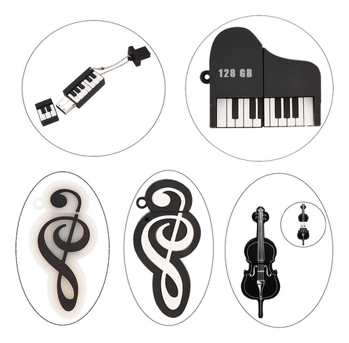 Memoria Usb 128gb Diseño Forma Figura Piano Nota Guitarra